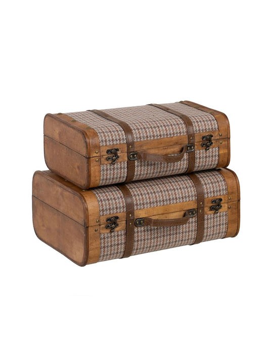 BigBuy Set de cufere decorative Din lemn Maro 2buc 50x36x20buc
