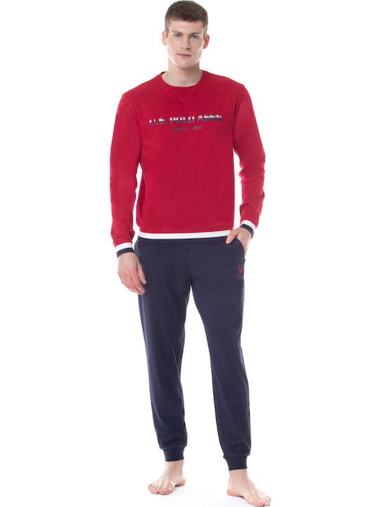 U.S. Polo Assn. Men's Winter Pajamas Set Red