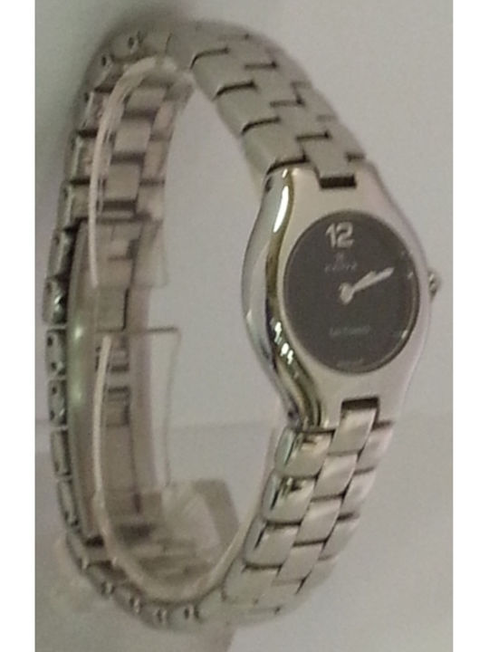 Edox Ανδρικό Ρολόι Μπαταρίας με Ασημί Μεταλλικό Μπρασελέ