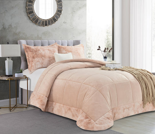 Liolios Home Perfetto Velvet Blanket King Size 260x240cm Pink
