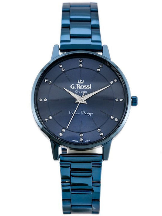 G.Rossi Men's Watch 33mm Battery with Blue Metal Bracelet