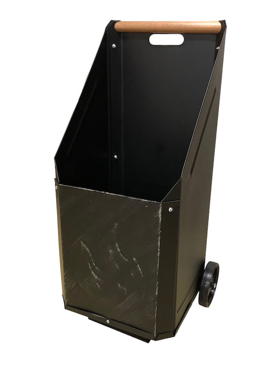 Μεταλλικό Τρόλεϊ Μεταφοράς Ξύλων 45x55x90cm Μαύρο
