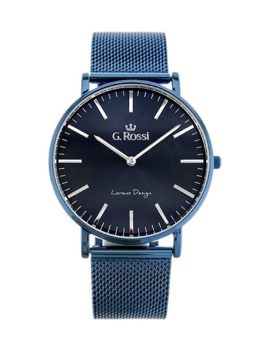 G.Rossi Watch Battery with Blue Metal Bracelet