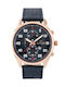 G.Rossi Watch Battery with Black Leather Strap