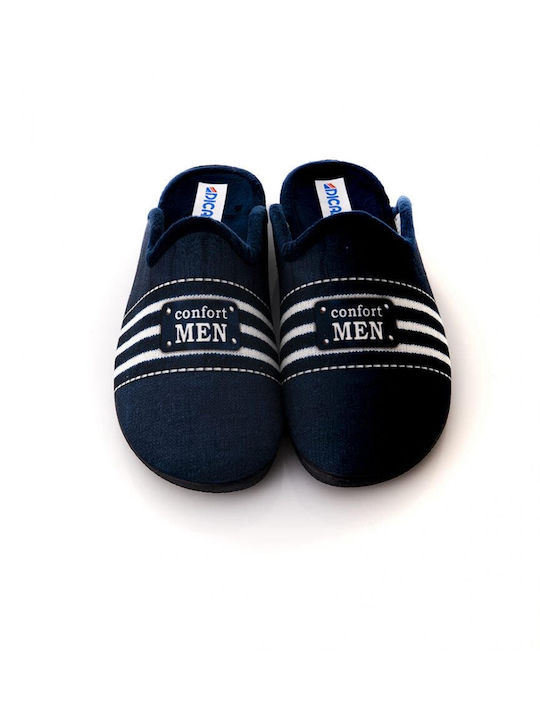 Dicas Men's Printed Slippers Blue