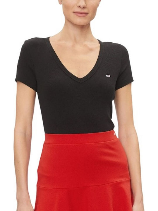 Tommy Hilfiger Essential Γυναικείο T-shirt Μαύρο