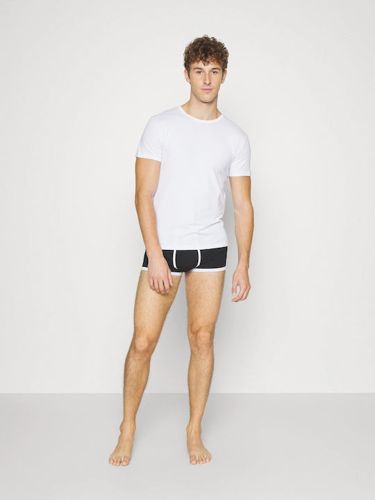 Moschino Men's Short Sleeve Undershirts Black & White 2Pack