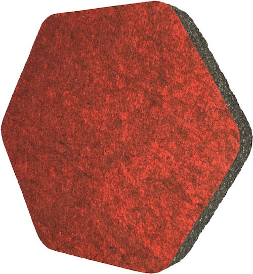 Alphacoustic Hexa Felt Schallabsorbierendes Paneel (6Stück) 39cm x 43.5cm x 50mm in Rot Farbe