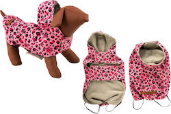 Woofmoda Pink Waterproof Dog Coat with Hood with 45cm Back Length