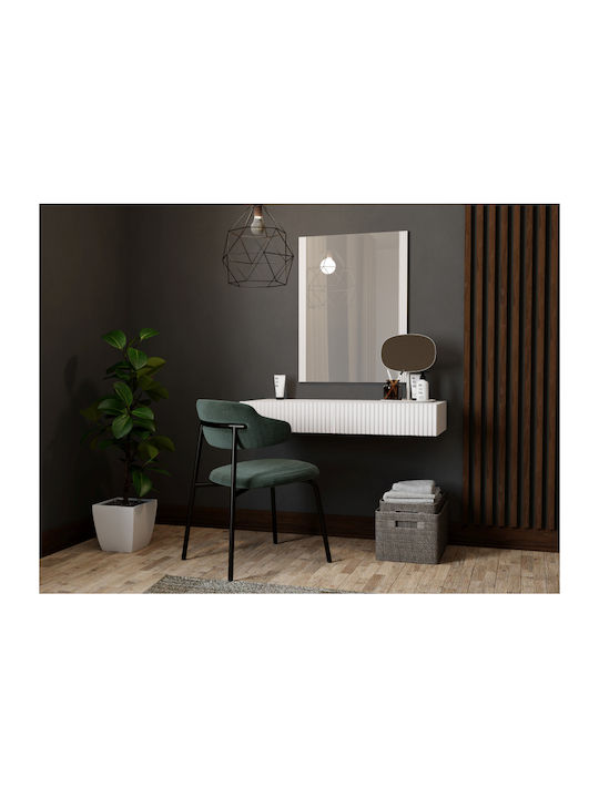 Тоалетна за грим Pafos Дървена White/White с Огледало 80x41.6x17бр