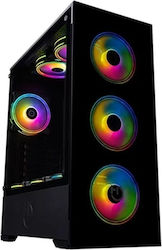 Hiditec MUB679595 Gaming Full Tower Computer Case with Window Panel Black