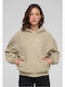 Damen Bluse Sherpa Langärmelig Beige