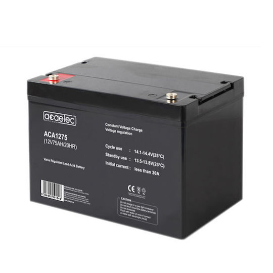Aca Батерия за фотоволтаични системи AGM Затворен тип 12V 75Ах C20 (ACA1275)