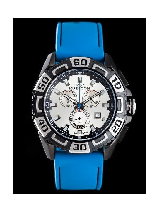 AGBarr Uhr Chronograph Batterie in Blau / Blau Farbe