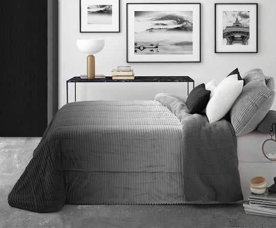 Manterol Casa Duvet Cover with Microfiber Filling Queen 235x270cm Grey 750 GSMGsm