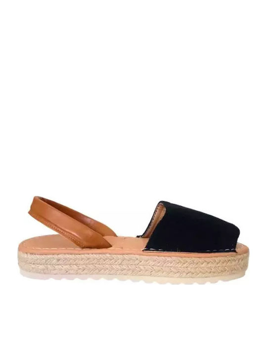 Flache Sandalen für Damen in Schwarz Farbe