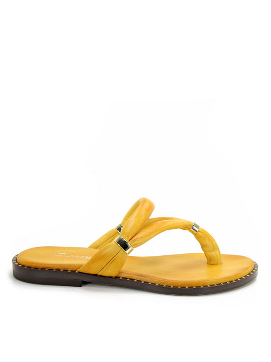 Sopasis Shoes Women's Flat Sandals in Yellow Color