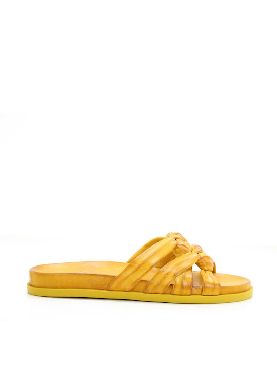 Sopasis Shoes Damen Flache Sandalen in Gelb Farbe