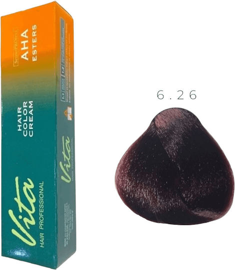 Vita Hair Professional Βαφή Μαλλιών 6.26 - Ξανθό Σκούρο Κόκκινο Ιριζέ 60ml