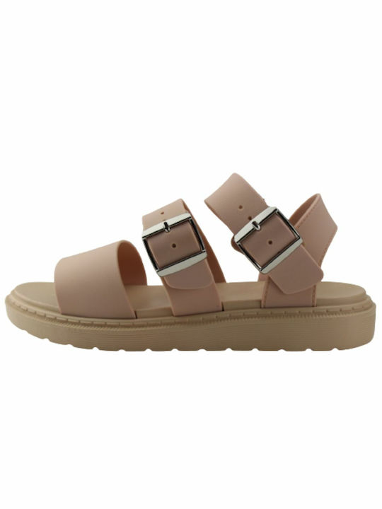 Mimsoga Leder Damen Flache Sandalen in Khaki Farbe