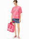 Women's Blouses Pink Bandana T-shirt
