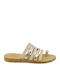 Leder Flache Sandalen für Damen in Rosa Farbe