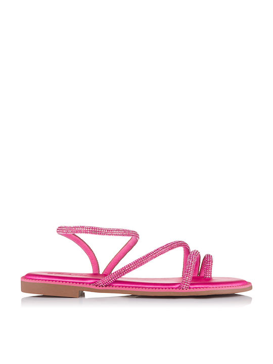 Mods Plus Women's Flat Sandals with Strap in Fuchsia Color