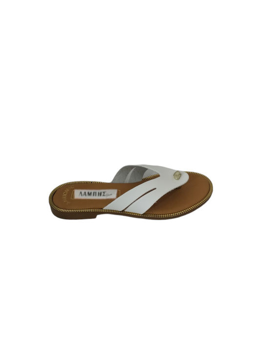 ELshoes Δερμάτινα Ανατομικά Σανδάλια Λευκά