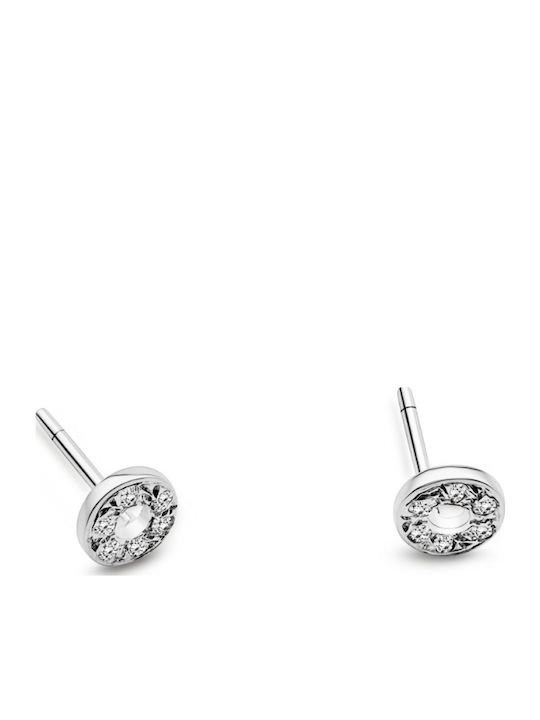 Fratelli Bovo Детски Обеци Studs с камъни от Бяло злато 9K