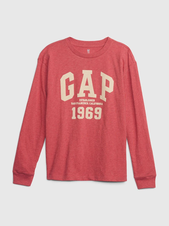 GAP Kids Blouse Long Sleeve Red Graphic