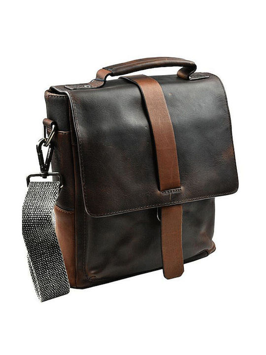 Marta Ponti Leather Men's Briefcase Brown