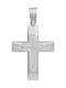 Men's White Gold Cross 14K