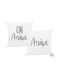I-Total Double-Sided Sofa Cushion Tonight-not Tonight White 30x30cm