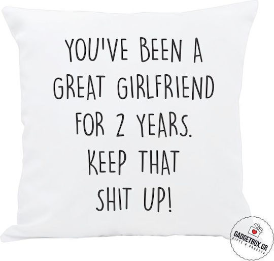 I-Total Personalized Great Girlfriend Sofa Cushion White 30x30cm