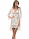 Ahu Lingierie Winter Women's Robe with Nightdress Graphite