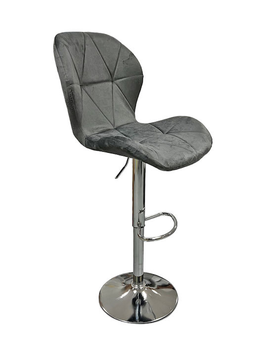 Stool Bar with Back & Adjustable Height Gray 50x61x99-119cm