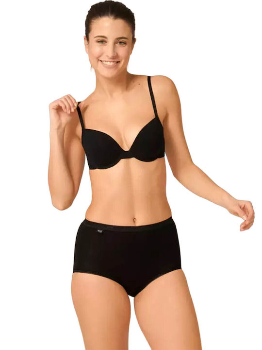 Sloggi Basic+ Baumwolle Hoch tailliert Damen Slip Schwarz