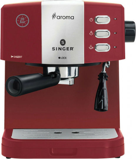 Singer Aroma Mașină de Espresso 850W Presiune 20bar Aroma Red