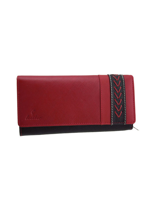 Ginis Large Leather Women's Wallet Red