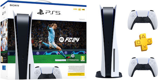 Sony PlayStation 5 825GB EA Sports FC 24 (Voucher) (Official Bundle) & 2nd DualSense Controller White