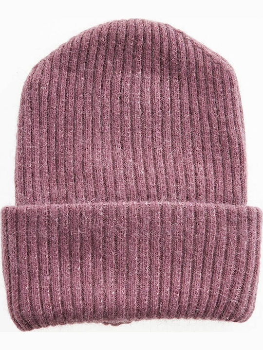 Beanie Γυναικείος Σκούφος Πλεκτός σε Λιλά χρώμα 12-356