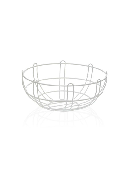 Versa Fruit Bowl Metallic White 26x11x26cm