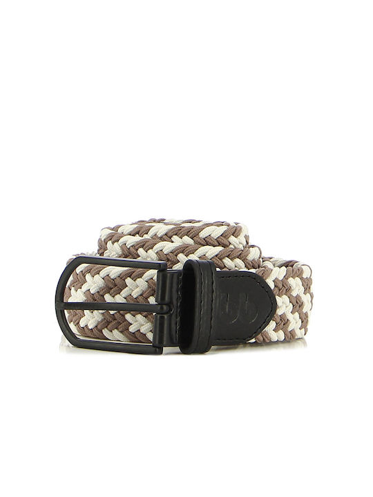 Boss Shoes Men's Knitted Leather Belt Brown