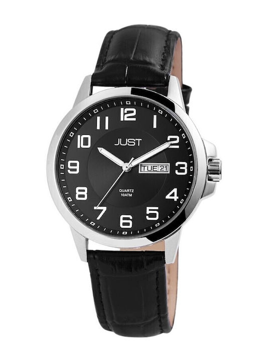 Just Watch Herrenuhr Batterie mit Schwarz Lederarmband
