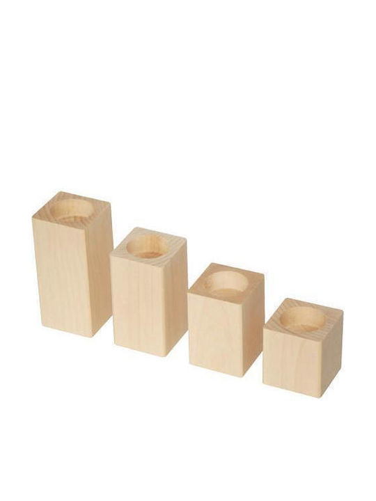 Dreweks Candle Holder Wooden 10x6x6cm 1pcs