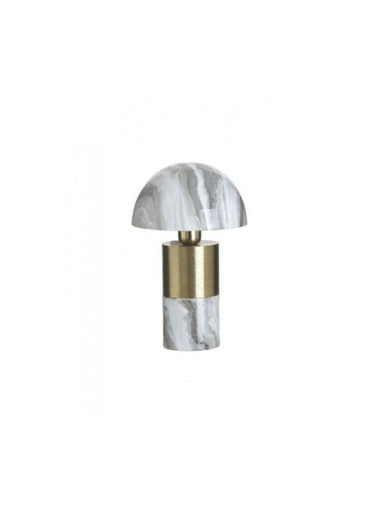 Inart Metal Table Lamp E27 with Gray Shade and Base