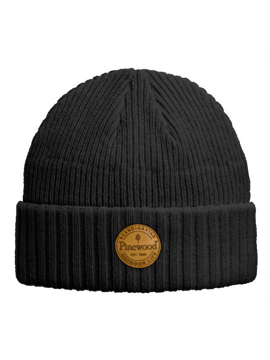Pinewood Beanie Unisex Fleece Beanie Knitted in Black color