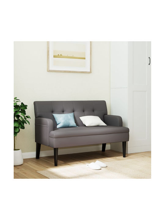 Διθέσιος Καναπές Δερματίνη Γκρι 112x65.5x75εκ.