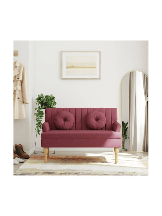 Canapea Cu Două Locuri Burgundy Cu Perne Decora...