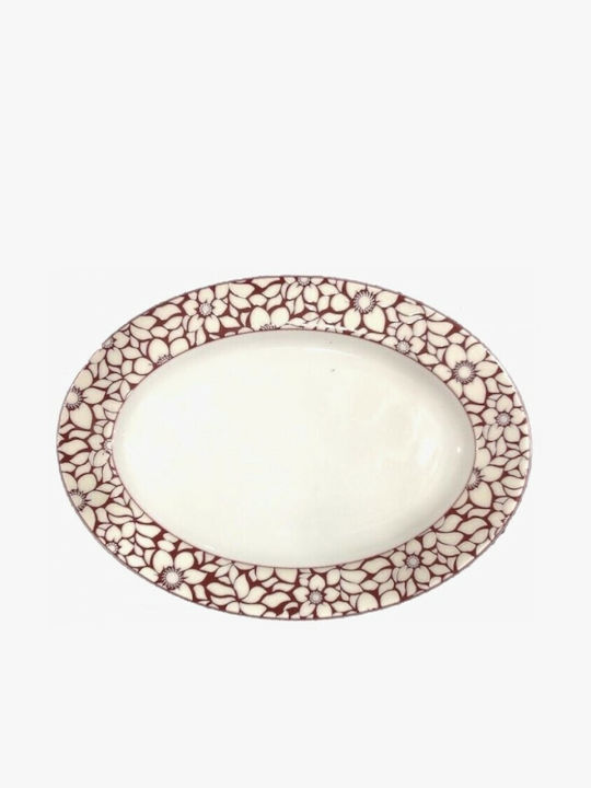 AB Servierplatte Oval aus Porzellan Weiß 37x26cm 1Stück